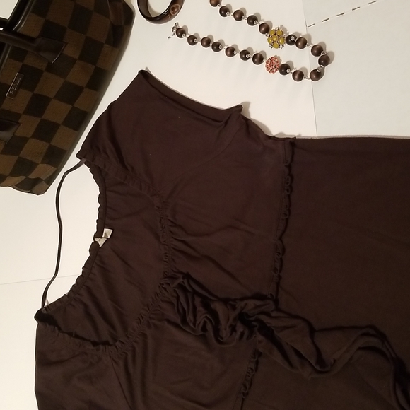 Madison Brown Ruffled Dress - Picture 1 of 9